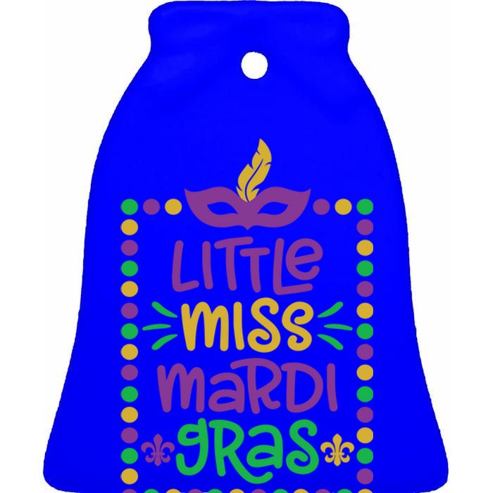 Little Miss Mardi Gras Cute Gift Cute Mardi Gras Gift Funny Gift Ceramic Bell Ornament