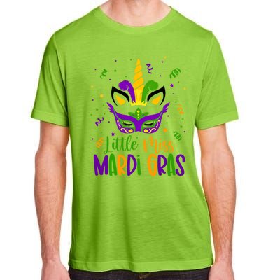 Little Miss Mardi Gras Gift Unicorn Face Gift Adult ChromaSoft Performance T-Shirt