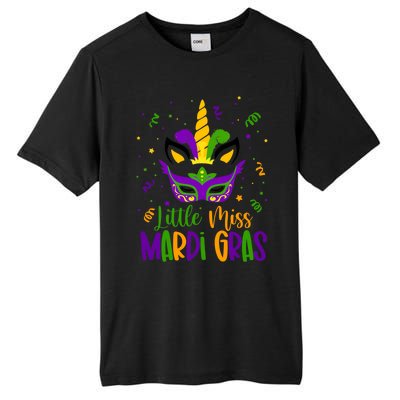 Little Miss Mardi Gras Gift Unicorn Face Gift Tall Fusion ChromaSoft Performance T-Shirt