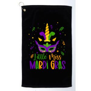 Little Miss Mardi Gras Gift Unicorn Face Gift Platinum Collection Golf Towel