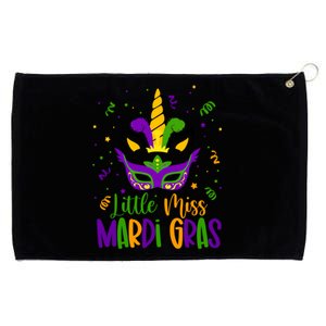 Little Miss Mardi Gras Gift Unicorn Face Gift Grommeted Golf Towel