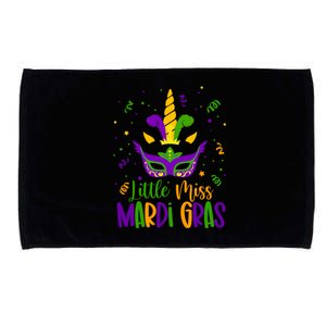 Little Miss Mardi Gras Gift Unicorn Face Gift Microfiber Hand Towel