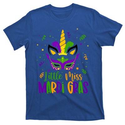 Little Miss Mardi Gras Gift Unicorn Face Gift T-Shirt