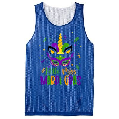 Little Miss Mardi Gras Gift Unicorn Face Gift Mesh Reversible Basketball Jersey Tank