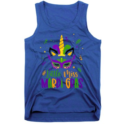 Little Miss Mardi Gras Gift Unicorn Face Gift Tank Top