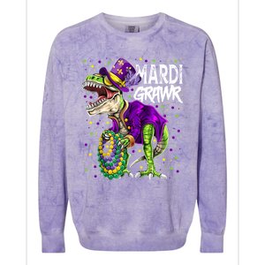 Little Miss Mardi Gras Gift Unicorn Face Gift Colorblast Crewneck Sweatshirt