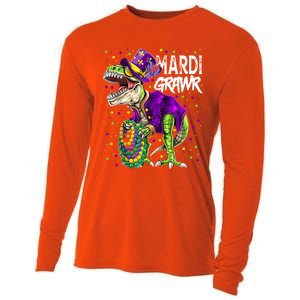 Little Miss Mardi Gras Gift Unicorn Face Gift Cooling Performance Long Sleeve Crew