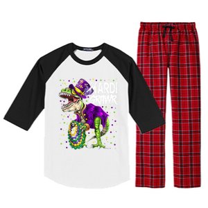 Little Miss Mardi Gras Gift Unicorn Face Gift Raglan Sleeve Pajama Set