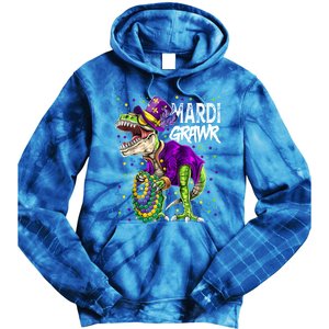 Little Miss Mardi Gras Gift Unicorn Face Gift Tie Dye Hoodie