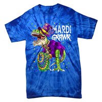 Little Miss Mardi Gras Gift Unicorn Face Gift Tie-Dye T-Shirt