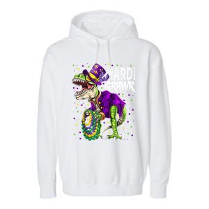 Little Miss Mardi Gras Gift Unicorn Face Gift Garment-Dyed Fleece Hoodie