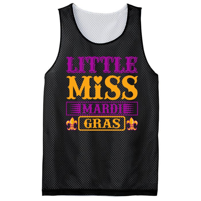 Little Miss Mardi Gras Mesh Reversible Basketball Jersey Tank