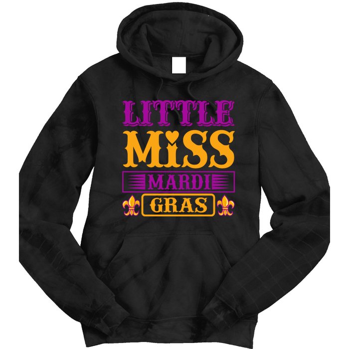 Little Miss Mardi Gras Tie Dye Hoodie