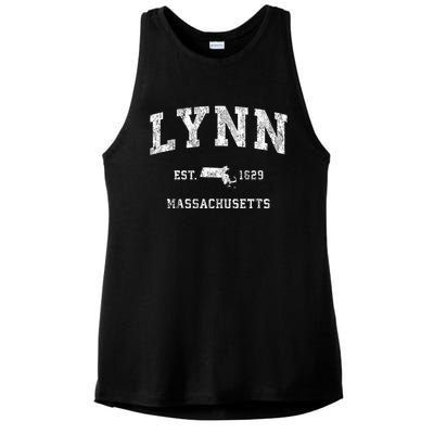 Lynn Massachusetts Ma Vintage Athletic Sports Ladies PosiCharge Tri-Blend Wicking Tank