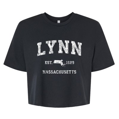 Lynn Massachusetts Ma Vintage Athletic Sports Bella+Canvas Jersey Crop Tee