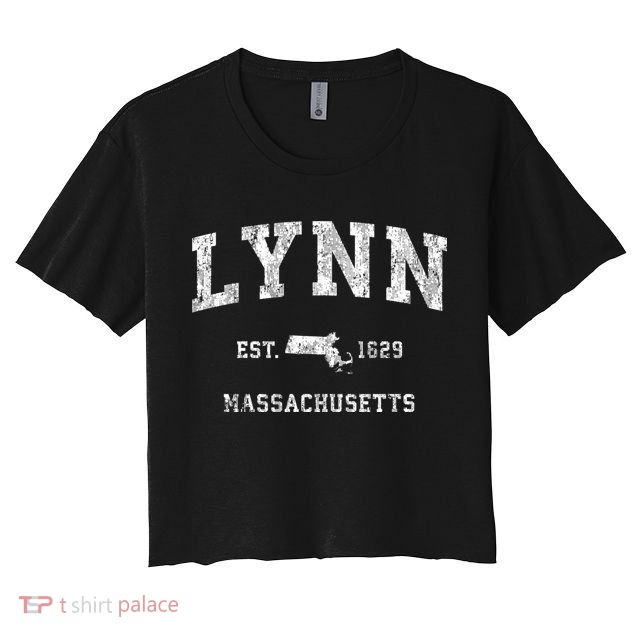 Lynn Massachusetts Ma Vintage Athletic Sports Crop Top