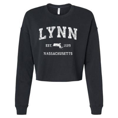 Lynn Massachusetts Ma Vintage Athletic Sports Cropped Pullover Crew