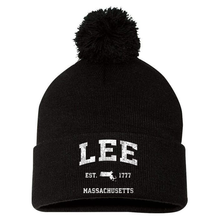 Lee Massachusetts Ma Vintage Athletic Pom Pom 12in Knit Beanie