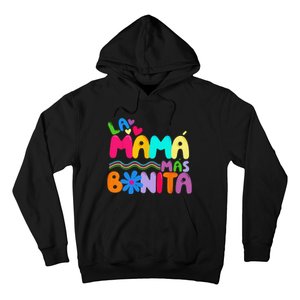 La MaMa Mas Bonita Retro Groovy Funny Spanish Mothers Day Hoodie