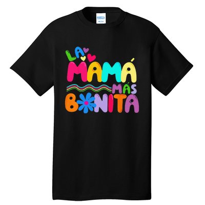 La MaMa Mas Bonita Retro Groovy Funny Spanish Mothers Day Tall T-Shirt