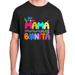 La MaMa Mas Bonita Retro Groovy Funny Spanish Mothers Day Adult ChromaSoft Performance T-Shirt