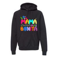 La MaMa Mas Bonita Retro Groovy Funny Spanish Mothers Day Premium Hoodie