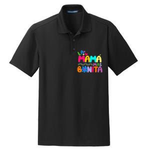 La MaMa Mas Bonita Retro Groovy Funny Spanish Mothers Day Dry Zone Grid Polo