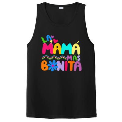 La MaMa Mas Bonita Retro Groovy Funny Spanish Mothers Day PosiCharge Competitor Tank