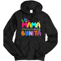 La MaMa Mas Bonita Retro Groovy Funny Spanish Mothers Day Tie Dye Hoodie