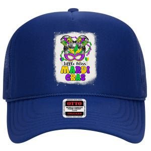 Little Miss Mardi Gras High Crown Mesh Back Trucker Hat