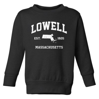 Lowell Massachusetts MA Vintage State Athletic Style Toddler Sweatshirt