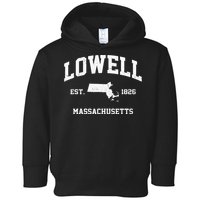 Lowell Massachusetts MA Vintage State Athletic Style Toddler Hoodie