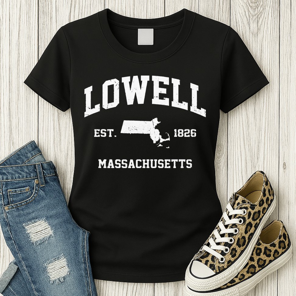 Lowell Massachusetts MA Vintage State Athletic Style Womens T-Shirt