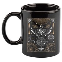 Luna Moth Moon Phases Witchy Dark Academia Aesthetic Gift 11oz C Handle Ceramic Mug
