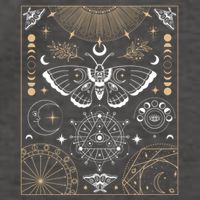 Luna Moth Moon Phases Witchy Dark Academia Aesthetic Gift Vector Backpack