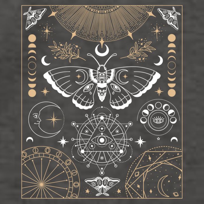 Luna Moth Moon Phases Witchy Dark Academia Aesthetic Gift Vector Backpack