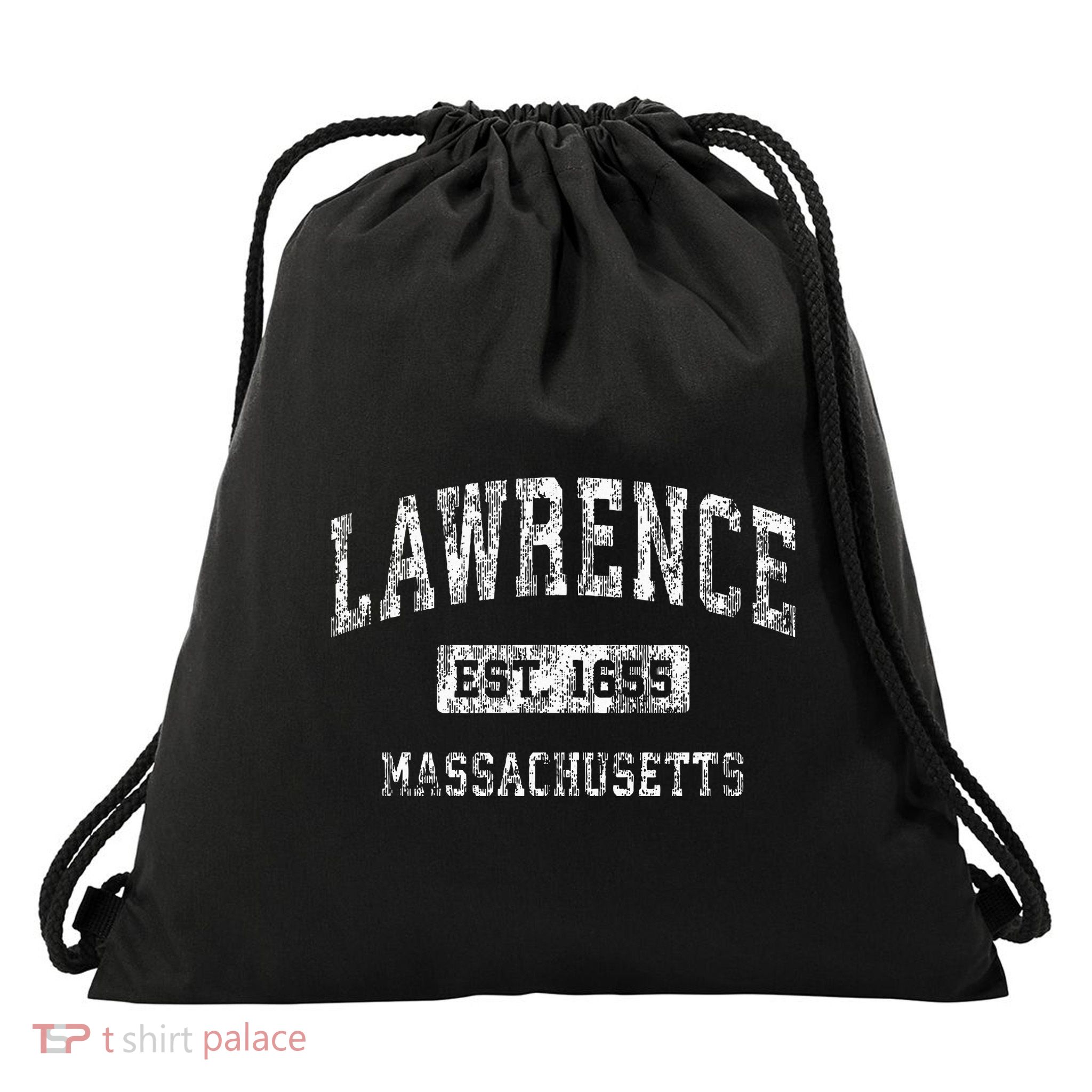 Lawrence Massachusetts Ma Vintage Established Sports Drawstring Bag