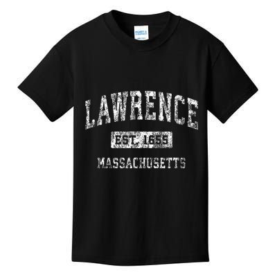 Lawrence Massachusetts Ma Vintage Established Sports Kids T-Shirt