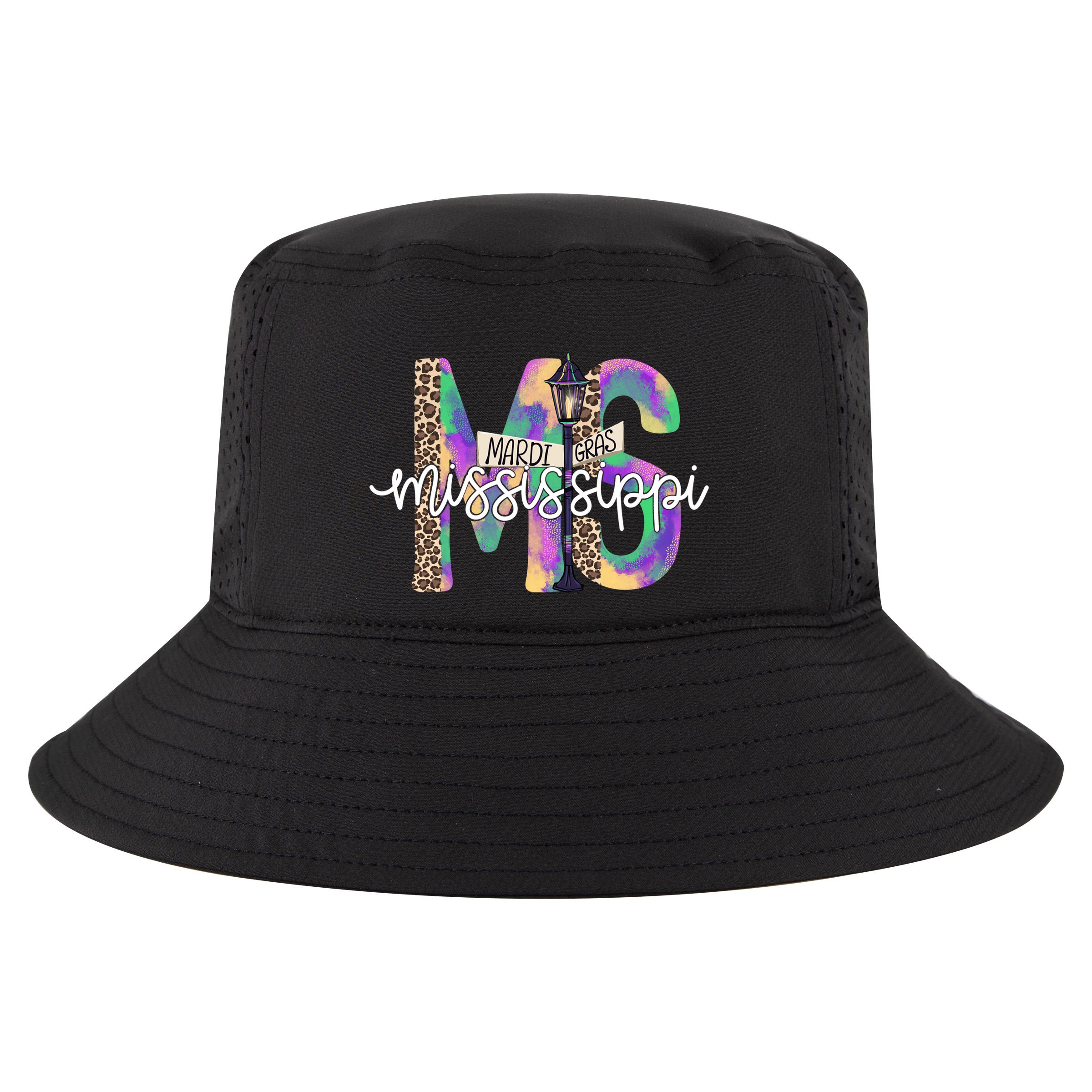 Leopard Mississippi Ms Mardi Gras Cool Comfort Performance Bucket Hat