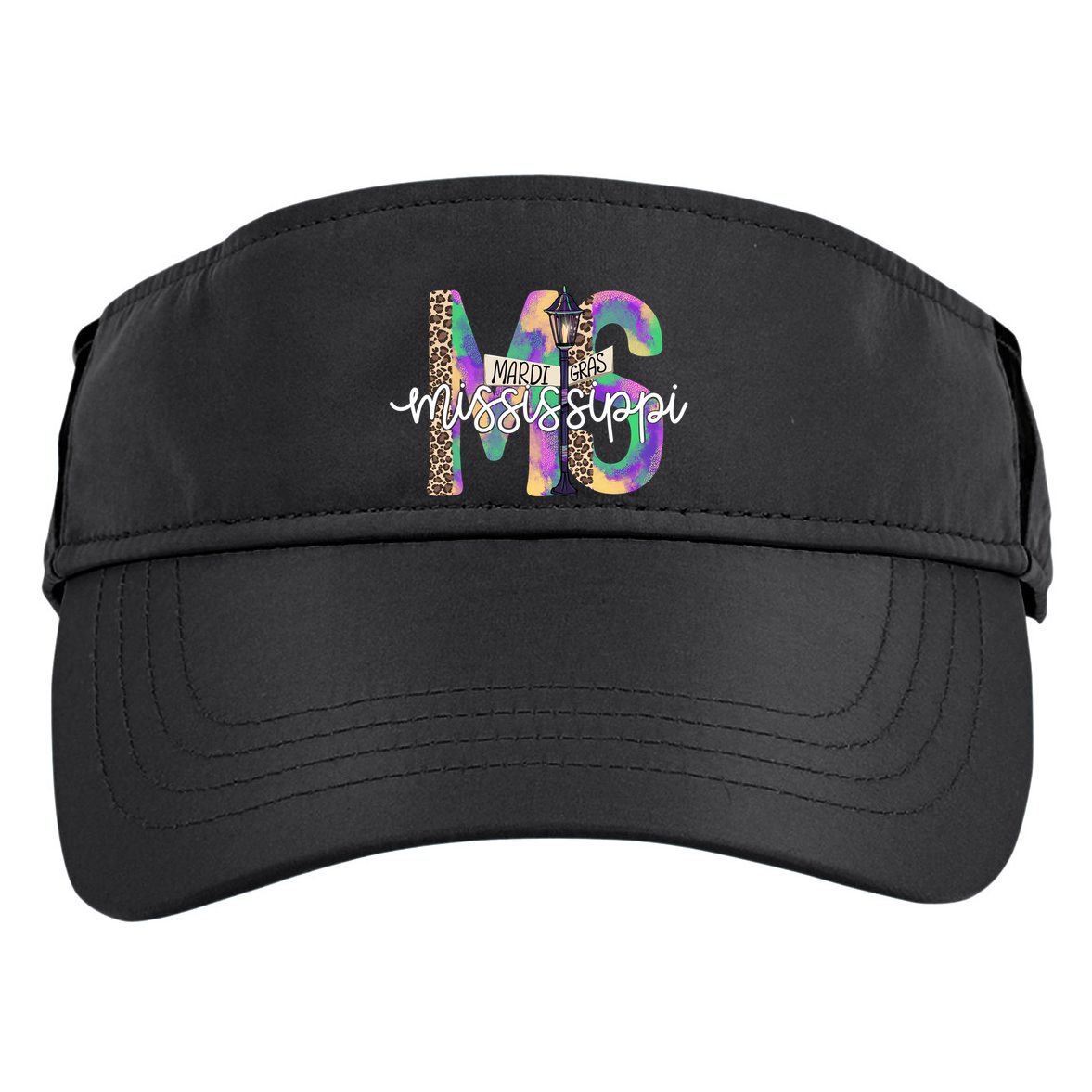 Leopard Mississippi Ms Mardi Gras Adult Drive Performance Visor