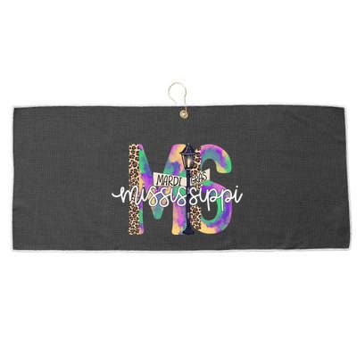 Leopard Mississippi Ms Mardi Gras Large Microfiber Waffle Golf Towel