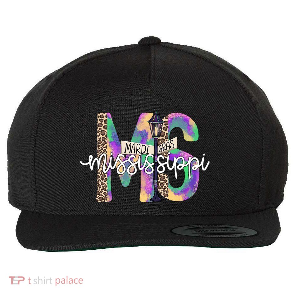 Leopard Mississippi Ms Mardi Gras Wool Snapback Cap