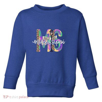 Leopard Mississippi Ms Mardi Gras Toddler Sweatshirt