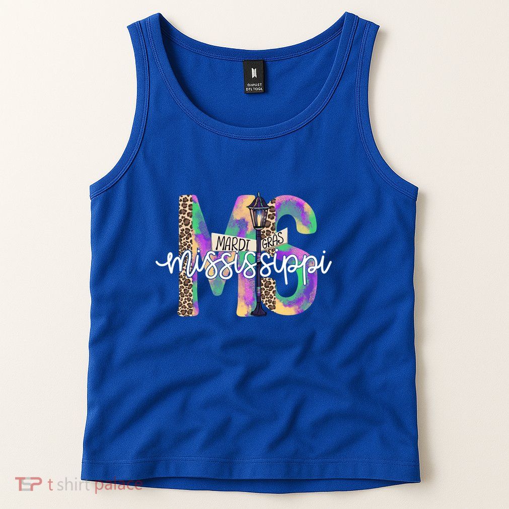 Leopard Mississippi Ms Mardi Gras Tank Top
