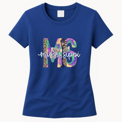 Leopard Mississippi Ms Mardi Gras Womens T-Shirt