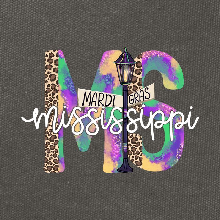 Leopard Mississippi Ms Mardi Gras Cotton Canvas Backpack