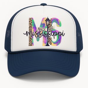 Leopard Mississippi Ms Mardi Gras Trucker Hat