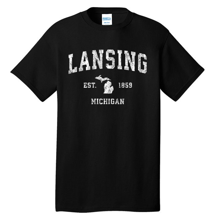 Lansing Michigan Mi Vintage Athletic Sports Tall T-Shirt