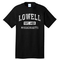 Lowell Massachusetts Ma Vintage Established Sports Tall T-Shirt