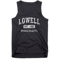 Lowell Massachusetts Ma Vintage Established Sports Tank Top